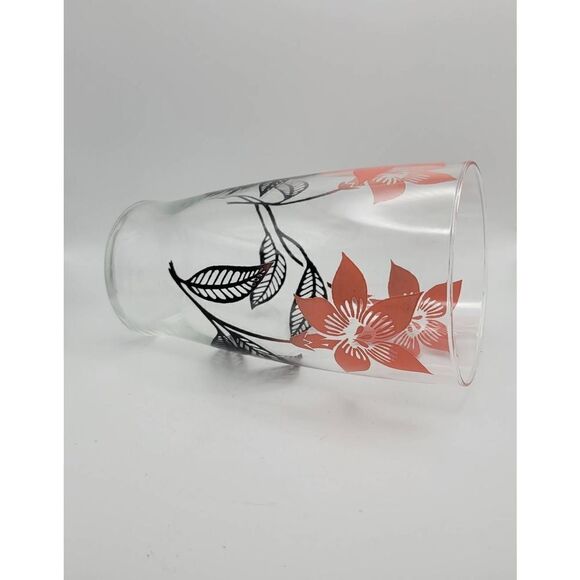 Vintage 1960's Pink And Black Floral Juice Pitcher or Vase - Picture 3 of 5